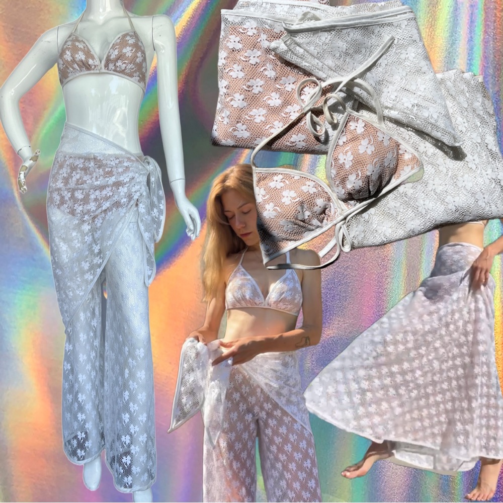 Four Piece 70s White Resortwear Ensemble